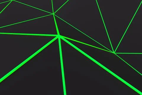 Dark low poly displaced surface with glowing connecting lines Stock Illustration