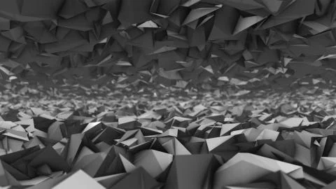 Dark Low poly modern triangle 3d render abstract background Ilustração Stock