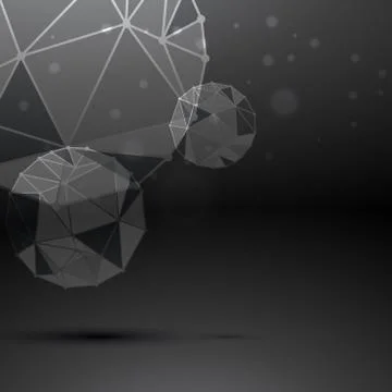 Dark low poly sphere Stock Illustration
