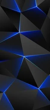 Dark low poly wallpaper, bright gaps between triangles. Abstract background Stock Illustration