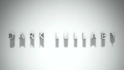 Dark lullaby 3D title animation white text on a white background Stock Footage 299749311