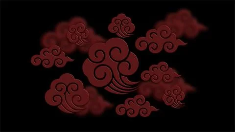 Dark lunar clouds floating in night sky Illustrazione stock