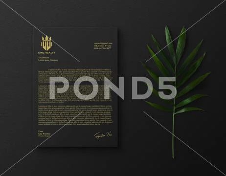 Dark luxury A4 size document mockup PSD Template