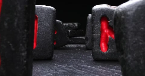 Dark magic runestones omen made of Celtic language. Parallax effect. Video stock 210370443