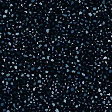 Dark marble wallpaper on black background. Terrazzo seamless pattern Stock Illustration