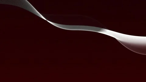 Dark maroon gradient wave line motion background with silver ribbon highlight, s Stock Footage 340499076