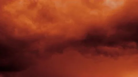 Dark massive red clouds - background for war artworks - abstract 3D rendering Illustrazione stock