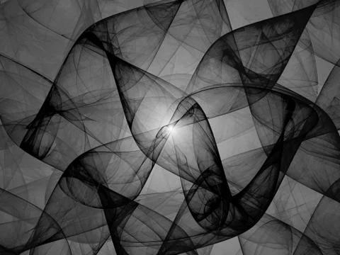Dark matter with gravitational waves in space black and white Stock Illustration