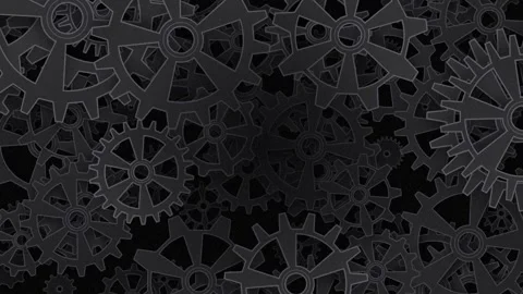 Dark Mechanical Gears Rotating for Industrial Background 库存影片 344756002
