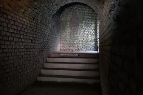 Dark medieval corridor 库存照片