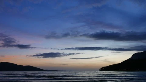 Dark Mediterranean Sunset in the Spring Video stock 87860960