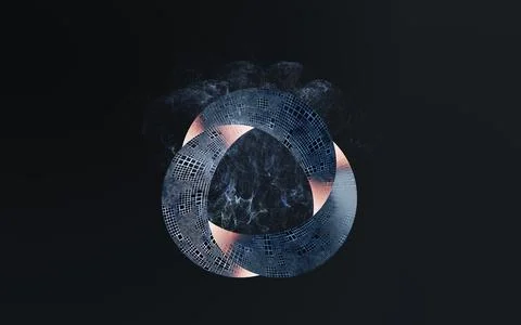 Dark metal Mobius Strip, 3d rendering. Illustrazione stock