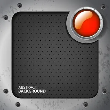 Dark metal plate background with rivets for your text Stock Illustration
