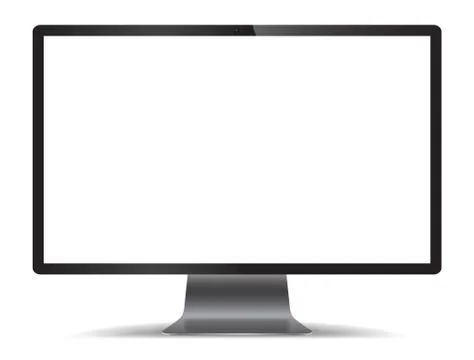 Dark Metal Realistic Computer Screen Stock Illustration