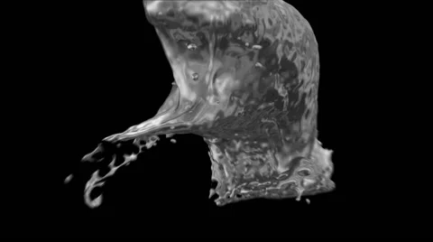 Dark metal splashes in abstract motion into the screen (FULL HD) Stockbeeldmateriaal 41685365