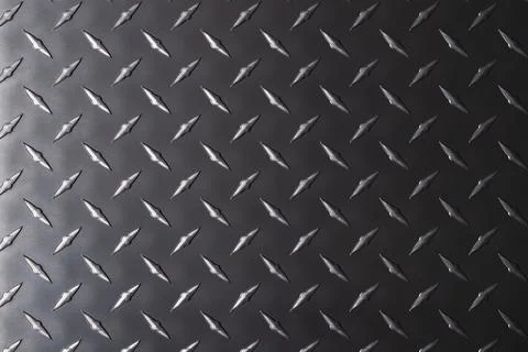 Dark metal texture with diamond pattern, steel background Stock Photos