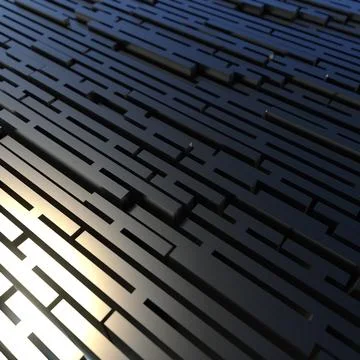 A dark metallic 3D pattern made of black blocks. Stylish, futuristic backgroud Stock Illustration