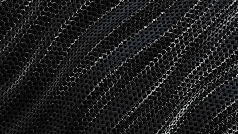 Dark metallic chain armor soft background loop Video stock 70906968