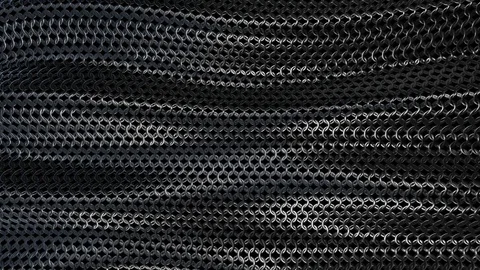 Dark metallic chain armor wave background loop Video stock 70906007