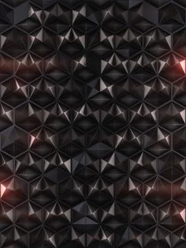 Dark metallic hexagon pattern. 3d rendering digital background. Geometric design Stock Illustration