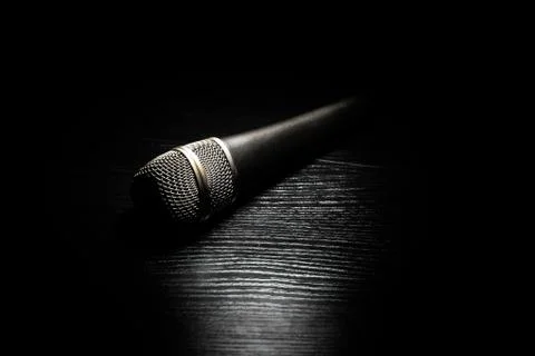 Dark microphone Stock Photos