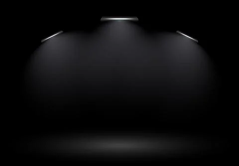 Dark Minimalist 3-Spotlight Studio Stage 스톡 일러스트