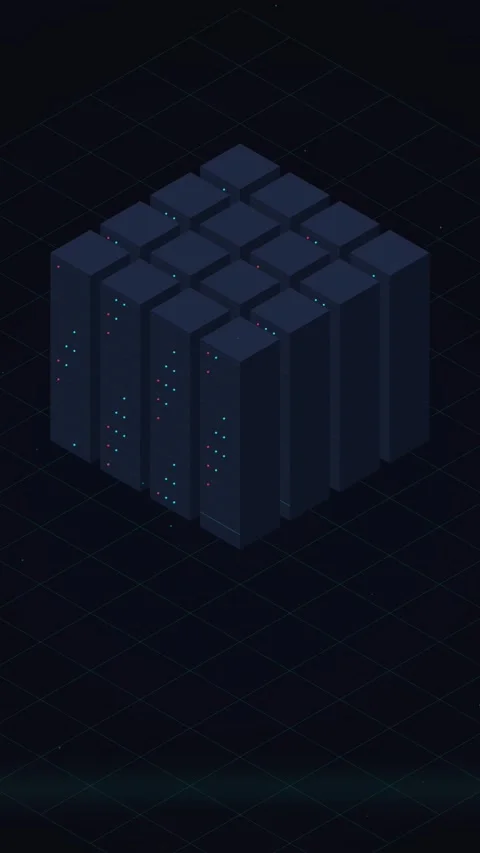 Dark Minimalist Isometric Grid Pattern Background Stock Footage 346202711