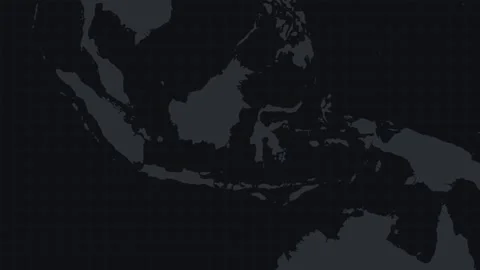 Dark Minimalist World Map on Black Background Stock Footage 345422091