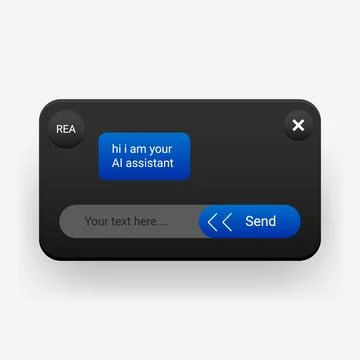 Dark Mode AI Chatbot Interface Design Ilustração Stock