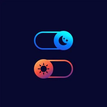 Dark mode and light mode, toggle buttons Stock Illustration