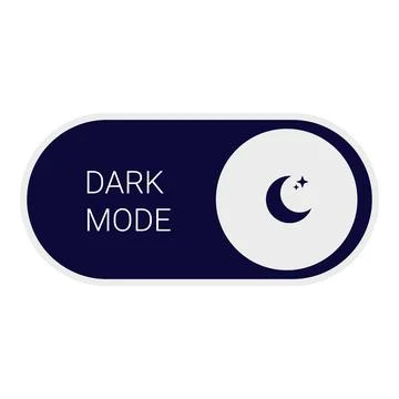 Dark mode button showing night time setting with crescent moon icon Illustrazione stock