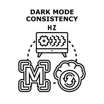 Dark mode consistency concept with software synchronization Illustrazione stock