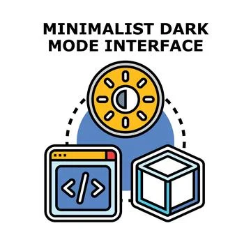 Dark mode interface development component concept Illustrazione stock