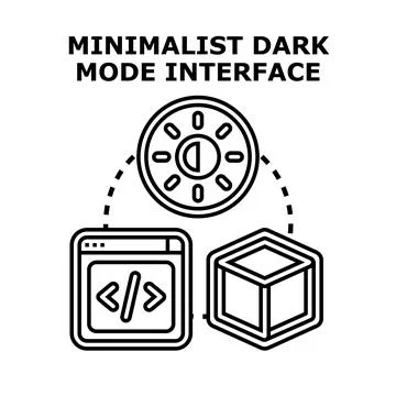 Dark mode interface development component concept Stock Illustration