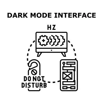 Dark mode interface for digital display settings Stock Illustration