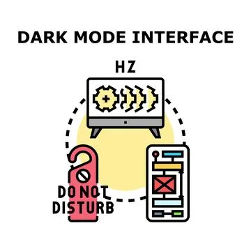 Dark mode interface for digital display settings 库存插图