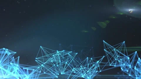 Dark mode node and digital lines Stock Footage 169019195