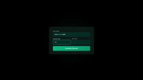 Dark mode saas checkout form Stock Footage 345190481
