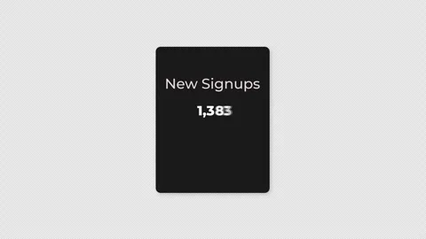 Dark Mode SaaS KPI: New Signups 3,200 Count Up Animation Stock Footage 330057017