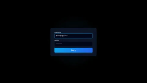 Dark mode saas login form Stock Footage 345190474