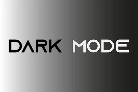Dark Mode text on black-white gradient background Stock Illustration