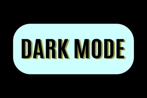 DARK MODE text on white rounded rectangular shape Illustrazione stock