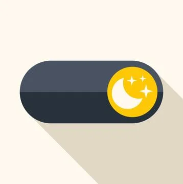 Dark mode toggle button switching off night theme Stock Illustration