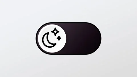 Dark Mode Toggle Switch with Moon Icon Enabled Stock Footage 335592122