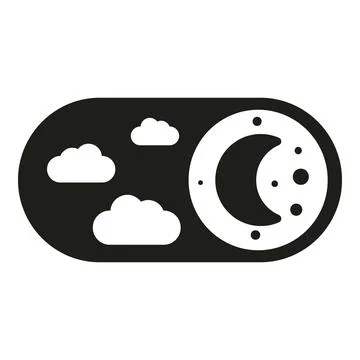 Dark mode toggle switch with moon and clouds Illustrazione stock
