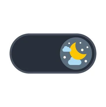 Dark mode toggle switch with moon and stars Illustrazione stock