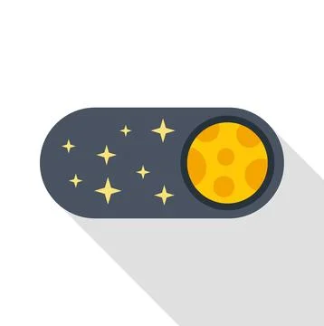 Dark mode toggle switch showing night sky Stock Illustration