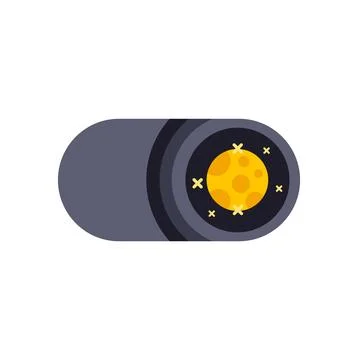 Dark mode toggle switch showing moon and stars Stock Illustration