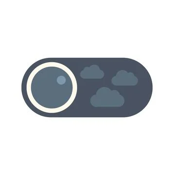 Dark mode user interface toggle switch with moon and clouds 스톡 일러스트