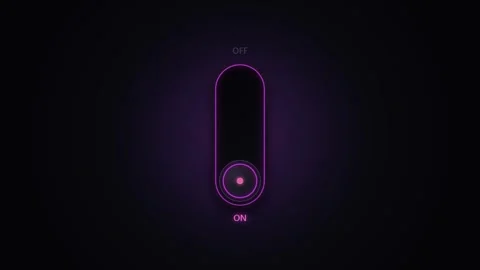 Dark Mode Vertical Toggle Switch Neon Magenta ON OFF Loop Stock-Footage 346744921